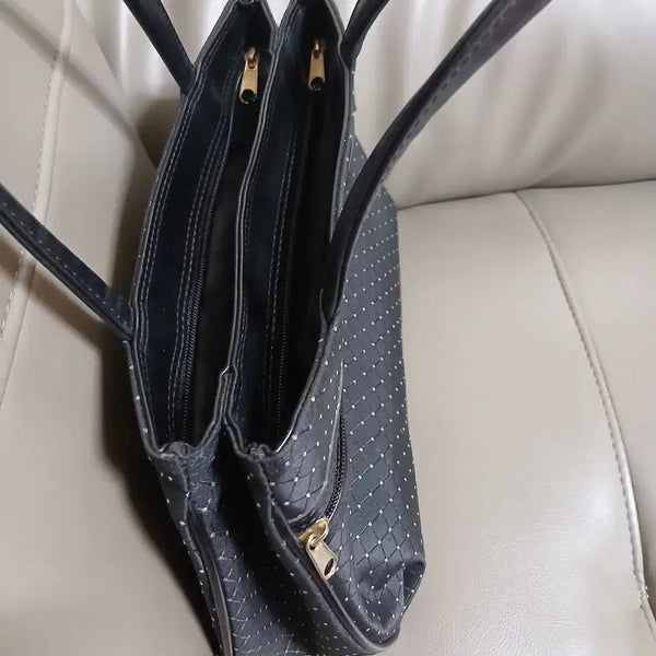 [BUNJANG] Premium Two-Zipper Tote Shoulder Bag / 투지퍼 고급 엄마 손가방 토트백 (숄더백)