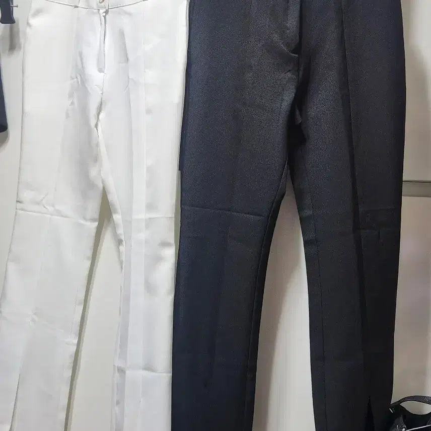 [BUNJANG] Slack Pants Set (Black/White) / 슬랙스 바지 세트 (블랙/화이트)