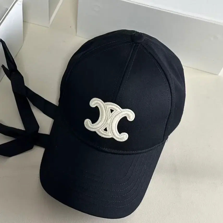 [BUNJANG] Celine Logo Cotton Cap Black / 셀린 로고 면 소재 캡 블랙