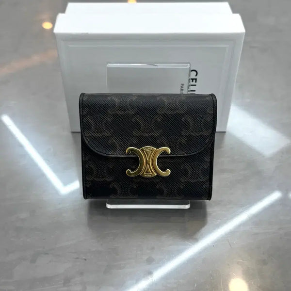 [BUNJANG] Celine Triomphe Bi-fold Wallet / 셀린느 트리오페 3단 플랩 중지갑