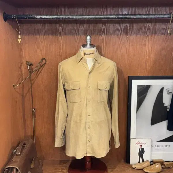 [BUNJANG] Ralph Lauren Suede Overshirt Size 100 / 랄프로렌 스웨이드 오버셔츠 100