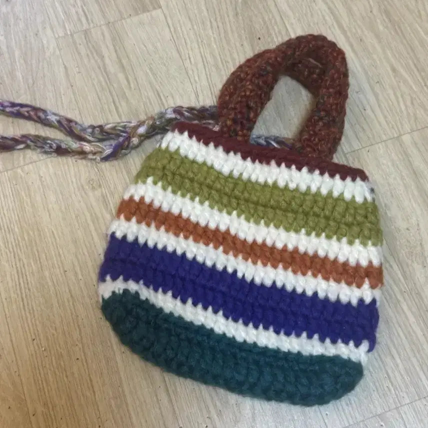 [BUNJANG] Handmade Knit Mini Tote Bag / 핸드메이드 뜨개 미니백