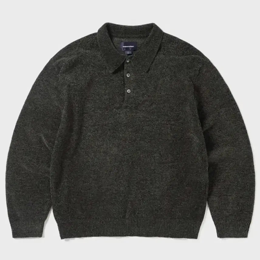 [BUNJANG] thisisneverthat Velvet Polo Knit Black / 디스이즈네버댓 벨벳 폴로 니트 블랙
