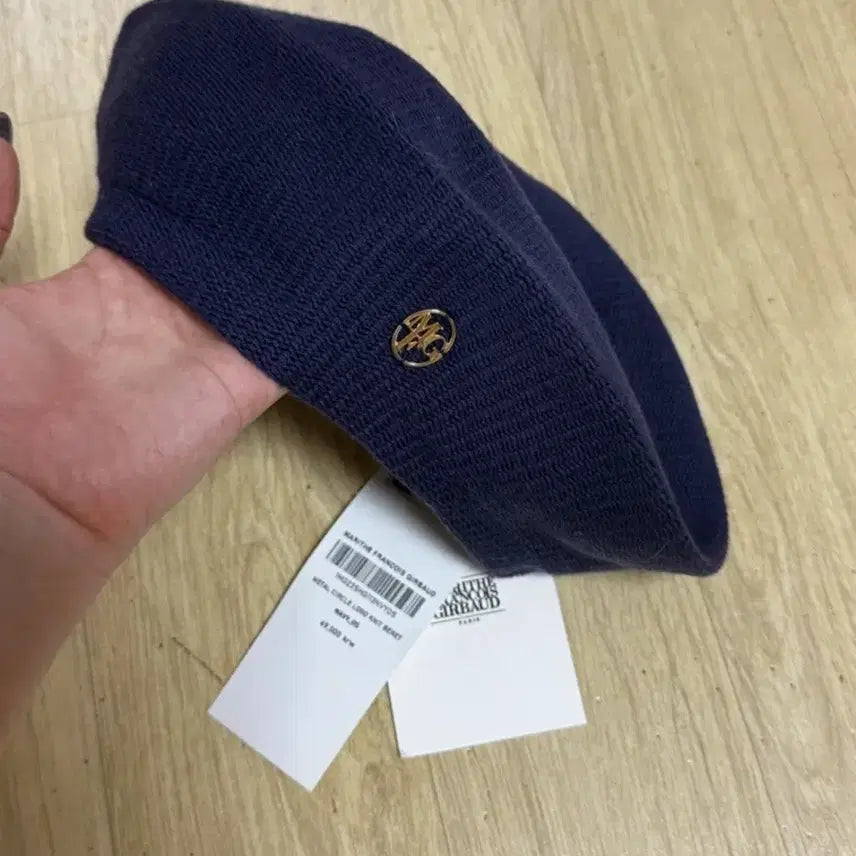 [BUNJANG] Marithe Francois Girbaud Metal Circle Logo Knit Beret (Navy) / (새제품) 마리떼 프랑소와 저버 메탈서클로고니트베레모자(네이비)