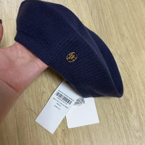 [BUNJANG] Marithe Francois Girbaud Metal Circle Logo Knit Beret (Navy) / (새제품) 마리떼 프랑소와 저버 메탈서클로고니트베레모자(네이비)