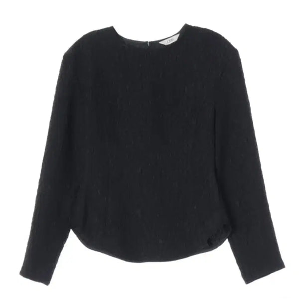 [BUNJANG] ORR Black Textured Long Sleeve Blouse / ORR(오르) 블랙 텍스처 긴소매 블라우스
