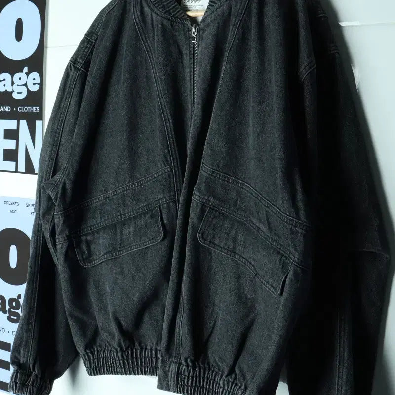 [BUNJANG] Code:graphy Denim Zip-Up Bomber Jacket MA1-H39160 / (L-XL) 코드그라피 집업 바람막이 점퍼자켓 데님 MA1-H39160