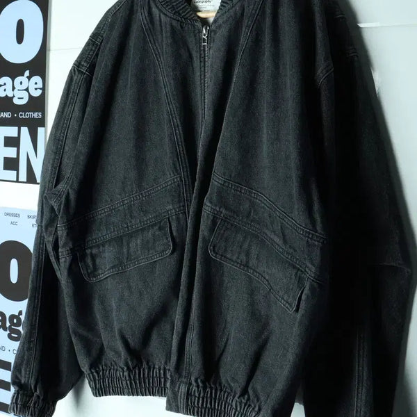 [BUNJANG] Code:graphy Denim Zip-Up Bomber Jacket MA1-H39160 / (L-XL) 코드그라피 집업 바람막이 점퍼자켓 데님 MA1-H39160