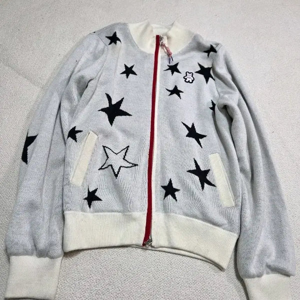 [BUNJANG] Galloway Windproof Knit Star Pattern Zip-Up Jersey / L)갤러웨이 방풍 니트 별 패턴 집업 져지