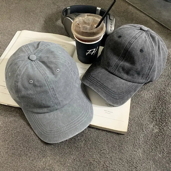 [BUNJANG] Pigment Washed Plain Ball Cap Hat / (새상품+무배) 남녀공용 피그먼트 워싱 무지 그레이,차콜 볼캡 모자