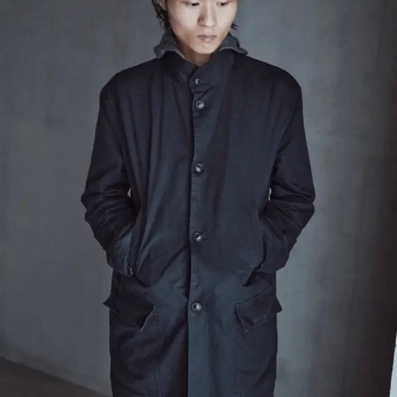 [BUNJANG] Textured Mid Coat - Washed Black / Textured Mid Coat - Washed Black 2 사이즈