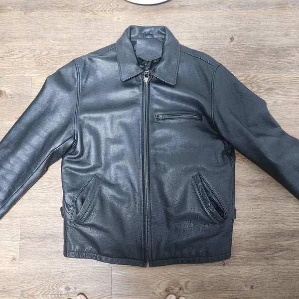[BUNJANG] Men's Black Leather Jacket / 남성 가죽자켓 블랙