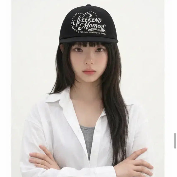 [BUNJANG] Weekend Mood Ball Cap Black / 위켄드 모먼트 볼캡 블랙