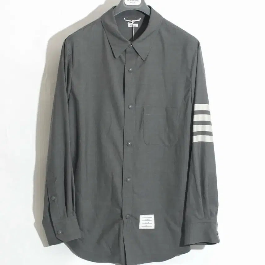 [BUNJANG] Thom Browne Oversized Shirt Jacket Grey / [2] 톰브라운 오버핏 셔츠 자켓 그레이 4선