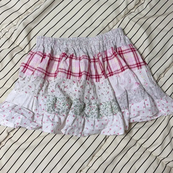 [BUNJANG] Vintage Custom Patch Mini Skirt / 빈티지 자체 제작 패치 미니 스커트