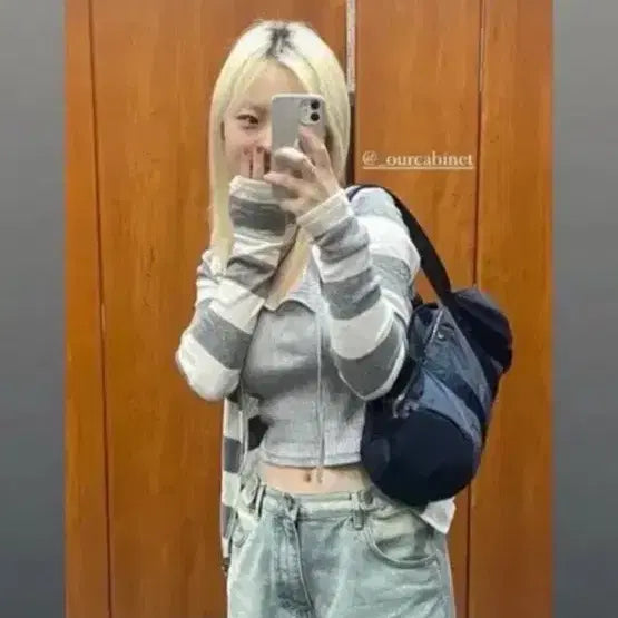 [BUNJANG] Our Cabinet Stripe Zip-Up Vest Coordinate Set / 아워캐비넷 스트라이프 집업+나시 코디세트