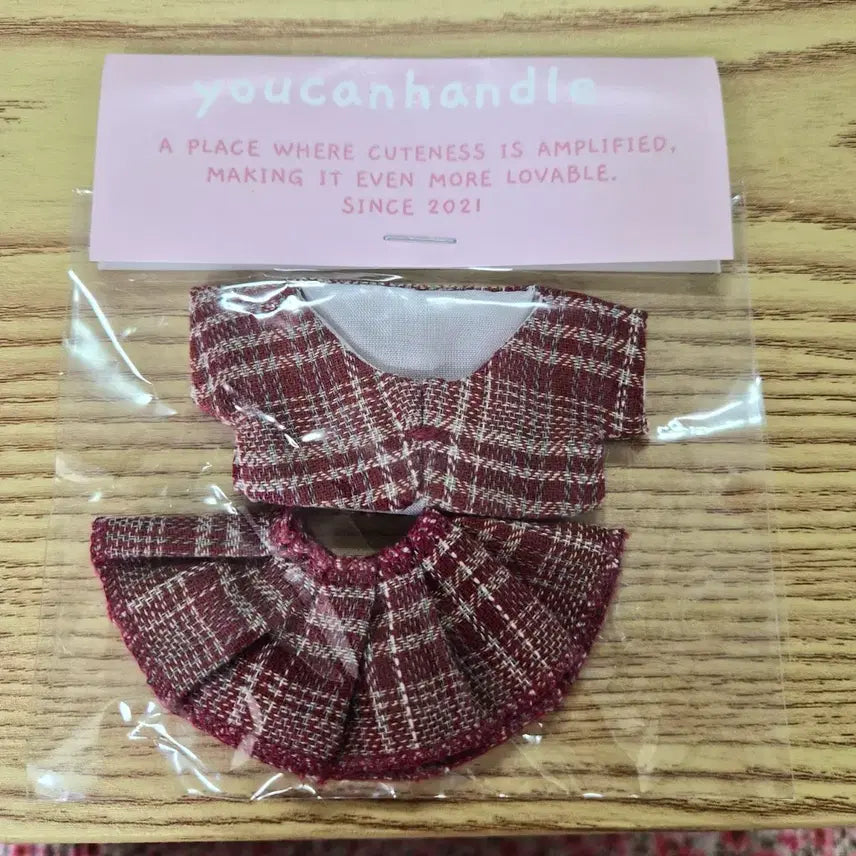 [BUNJANG] Moru Doll Clothes Set - Plaid Design / 모루인형 옷 세트