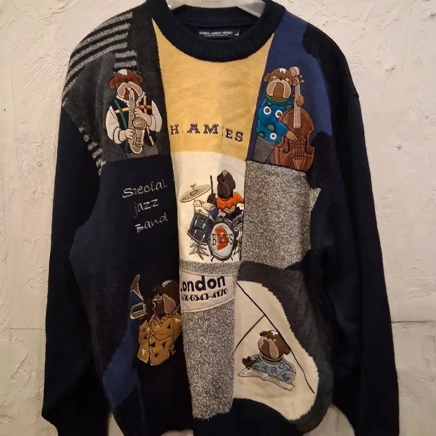 [BUNJANG] Hardy Amis Patchwork Sweater / 하디 에이미스 니트