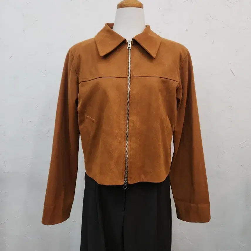 [BUNJANG] Suede Short Jacket Brown / 스웨이드 숏 자켓 브라운