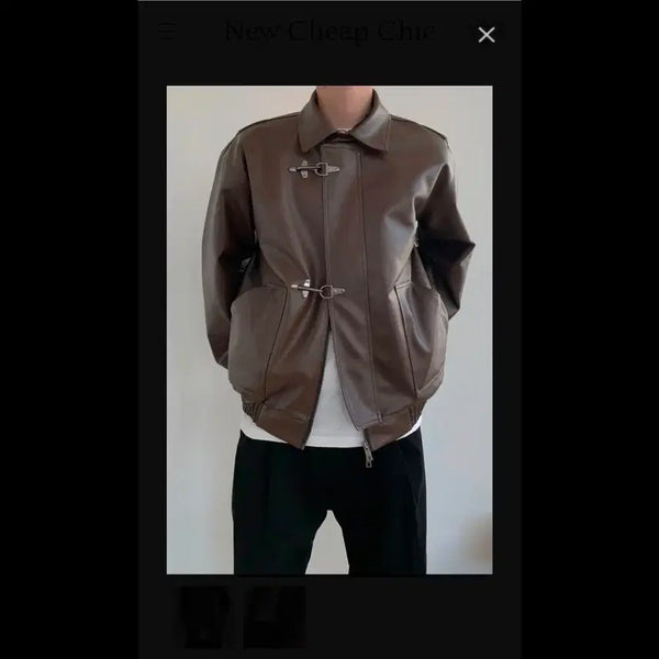 [BUNJANG] Newt Cheek Ship Hook Leather Jacket (Black) / [뉴치크시프] 후크 레더 자켓 (블랙 색상 판매합니다.) (미사용 제품)