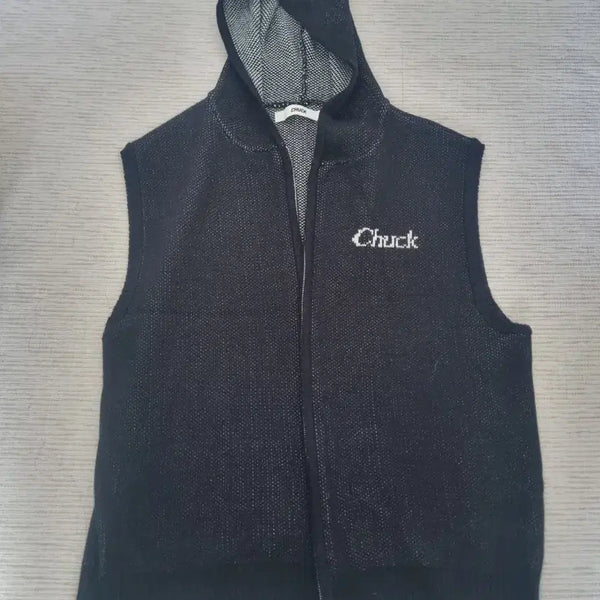 [BUNJANG] Chuck Hooded Vest Black / 척 후드 조끼 블랙