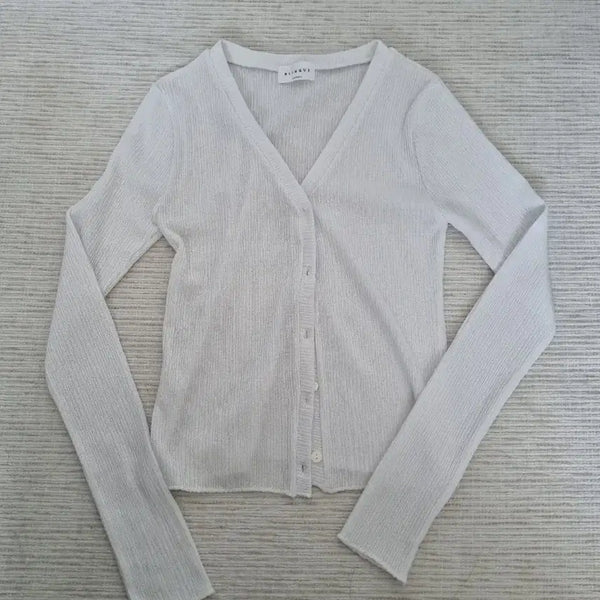 [BUNJANG] V-Neck Cardigan White / 브이넥 가디건 화이트