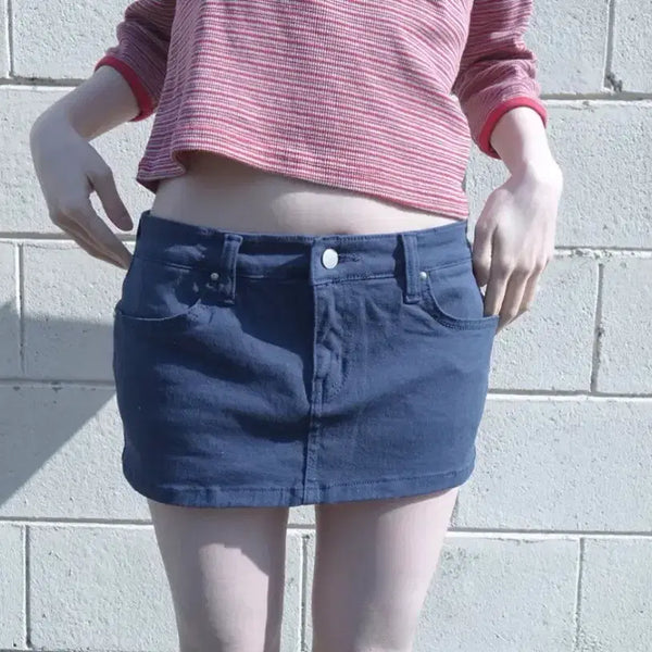 [BUNJANG] Jellena Denim Skirt Pants / 에이블리 젤레나 데님 스커트 팬츠 치마반바지 / 하구미모리걸빈티지