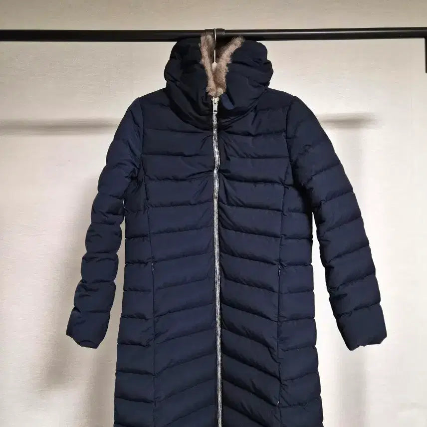 [BUNJANG] Rina Mink Goose Long Padding Navy Size 55 / 리가 밍크 거위 롱패딩 네이비 55