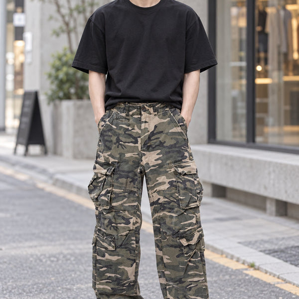 [BUNJANG] Vintage Camouflage Wide Cargo Pants / 빈티지 카모 와이드 카고팬츠(착샷O)/호구제샵