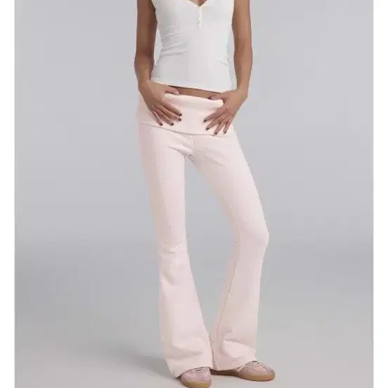 [BUNJANG] Kleesier Sheer Romance Folded Pants Pink / 클리시어 Sheer Romance Folded Pants, Pink
