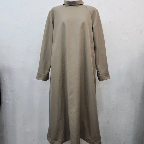 [BUNJANG] Beige Turtleneck Long Dress / 베이지색 터틀넥 롱 원피스
