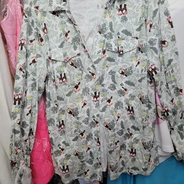 [BUNJANG] Croft & Barrow Toucan Pattern Shirt / 크로프트 앤 바로우 투칸 패턴 셔츠 수입