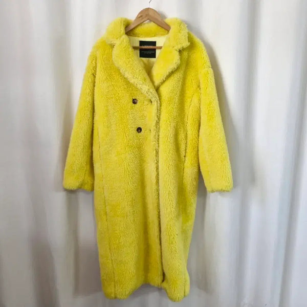 [BUNJANG] JS New York Teddy Bear Coat Yellow / js 뉴욕 테디베어 코트 옐로우