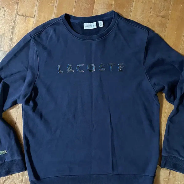 [BUNJANG] Lacoste Navy Logo Sweatshirt L (105) / 라코스테 네이비 로고 맨투맨 L (105)