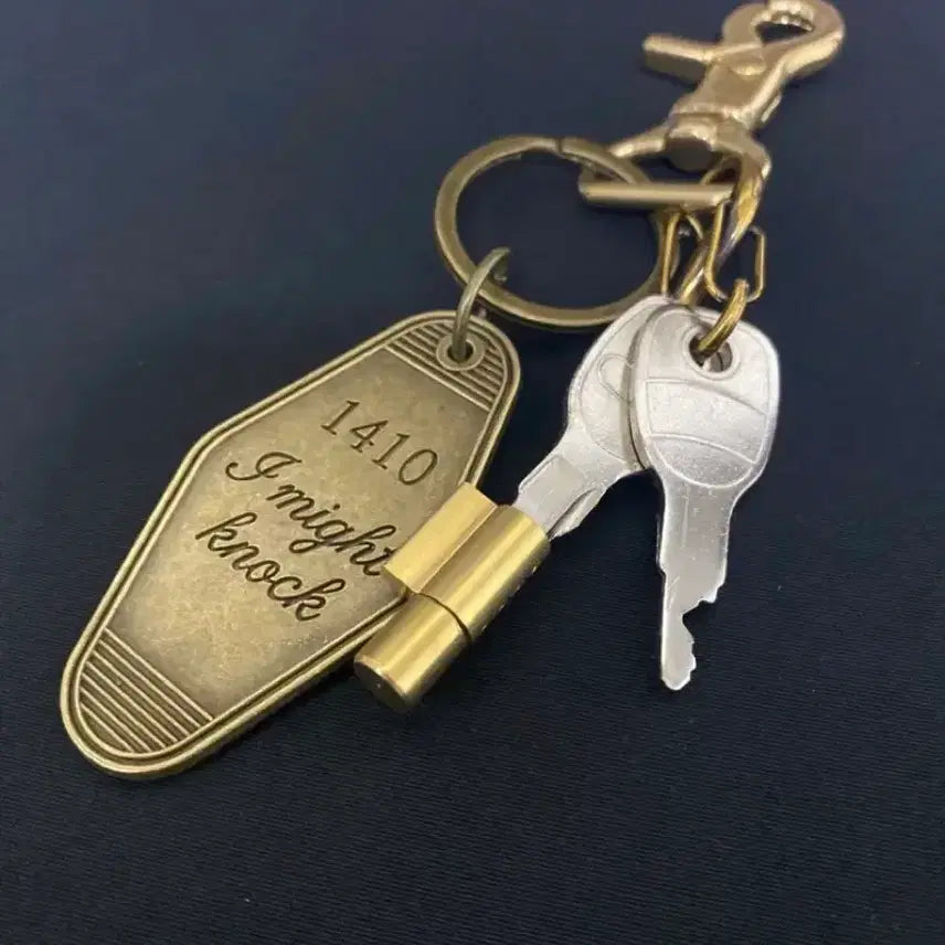 [BUNJANG] Retro Motel Key Tag Brass Keychain / 레트로 키태그 브라스 키링