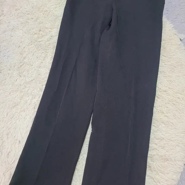 [BUNJANG] Black Wide Slacks with Beige Color Blocking / 블랙 와이드 슬랙스 베이지 배색
