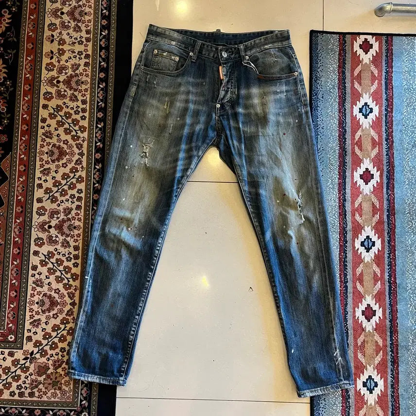 [BUNJANG] DSquared2 Slim Straight Denim Jeans Size 46 / 디스퀘어드2 슬림 스트레이트 데님 청바지 46