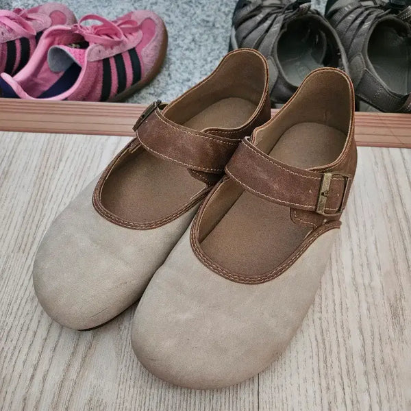 [BUNJANG] Suede Leather Flats Shoes Size 235 / 단화 스웨이드 가죽 235