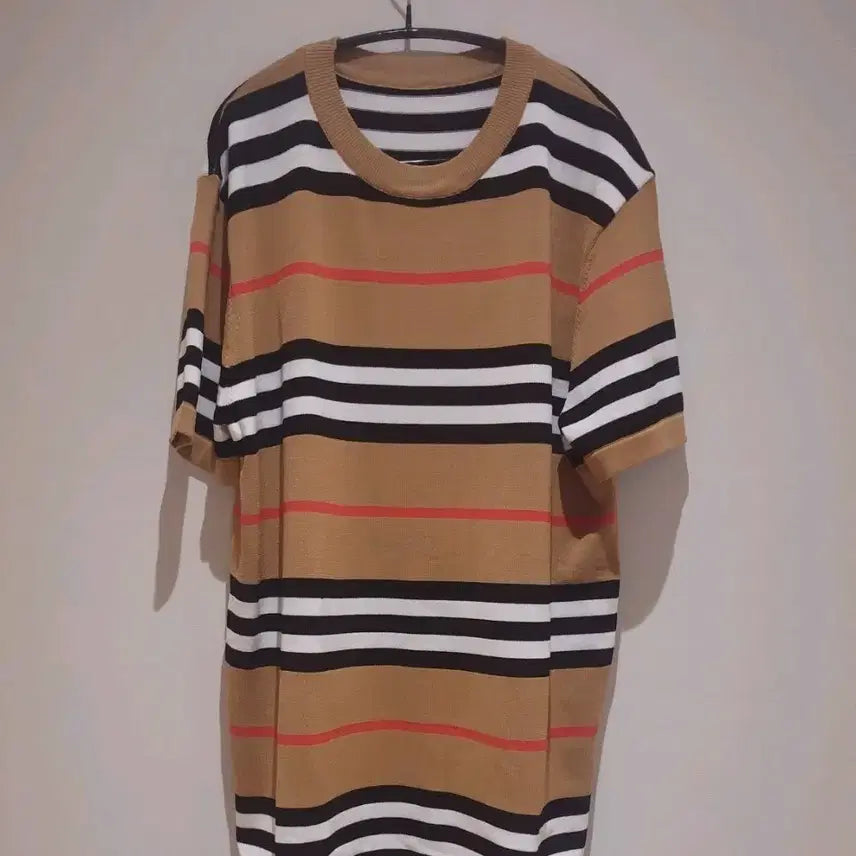 [BUNJANG] Checkered Half-Sleeve Knit Top / #체크니트#반팔니트#가을니트#여성니트#체크반팔#스트라이프#