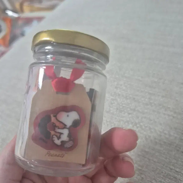 [BUNJANG] Snoopy Glass Jar Sticky Note Set / 스누피 유리병 포스트잇세트