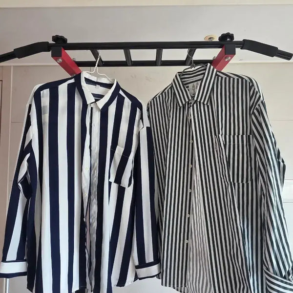 [BUNJANG] Unisex Striped Shirt Bundle Set / 거의 새것, 두장 일괄 가격 남녀공용 스트라이프 셔츠 Free사이즈 팝니다.