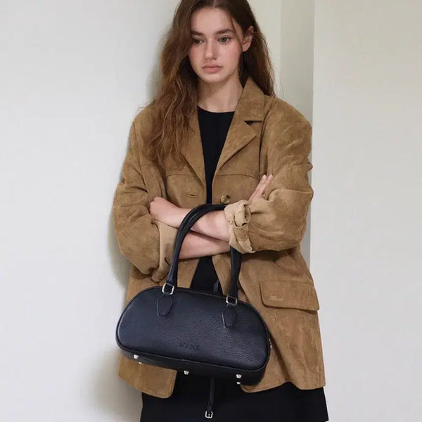 [BUNJANG] Hane Oversized Single Leather Blazer Suede Beige / [택o 새상품] 하네 오버핏 싱글 레더 블레이저 스웨이드 베이지