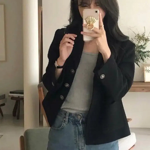 [BUNJANG] Archive J2U Audrey Jacket Black Tweed / 아카이브제이투유 오드리자켓 블랙 트위드