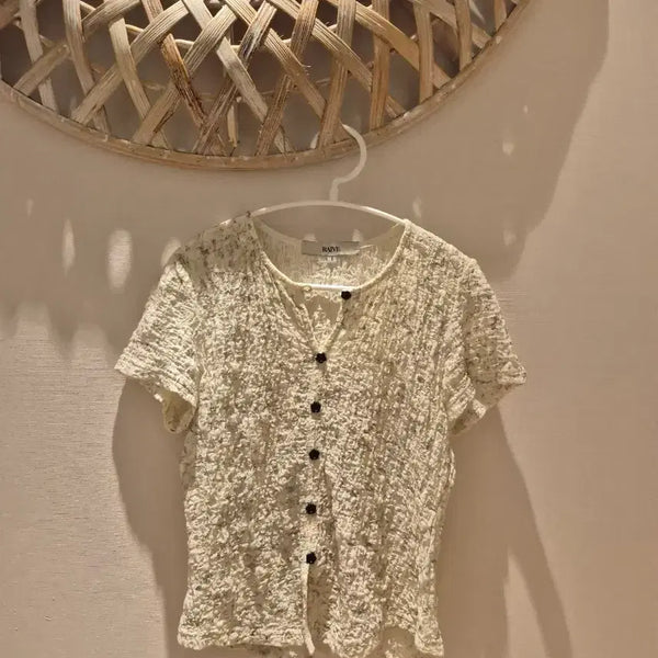 [BUNJANG] RAIVE Ivory Crinkle T-Shirt Size 1 / RAIVE 아이보리 크링클 사이즈1