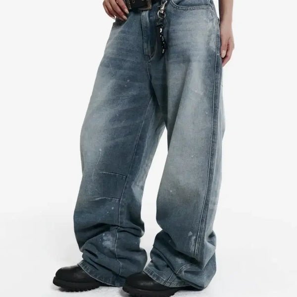 [BUNJANG] AKAM Splatter Painted Denim Pants / 아캄 데님 팬츠 splatter painted denim