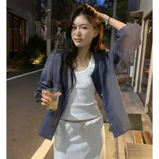 [BUNJANG] Underbee Stripe Blouse / 언더비 스트라이프 블라우스