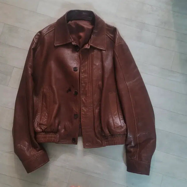 [BUNJANG] STU Lambskin Leather Jacket (M) / stu 램스킨 레더 자켓 M
