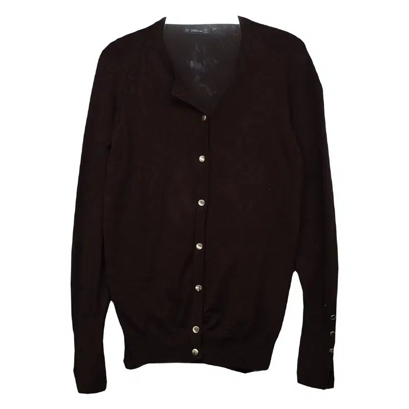[BUNJANG] Zara Brown Basic V-Neck Knit Cardigan / 자라 브라운 베이직 브이넥 니트 가디건 55