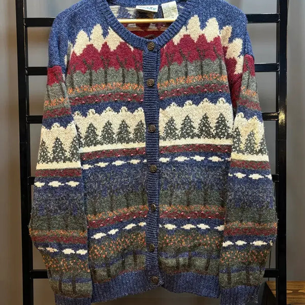 [BUNJANG] Northern Reflections Patterned Wool Blend Cardigan - Large / [L/G] 노던 리플렉션즈 패턴 가디건 4.9