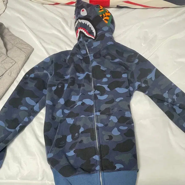 [BUNJANG] BAPE Full Zip Hoodie Navy / (판매 , 교신) 베이프 후드집업 네이비
